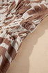 Khaki Floral Shirred High Waist Spaghetti Straps Maxi Dress